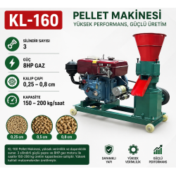 Pelet Yem Makinesi KL-160/-8hp-dizel motorlu